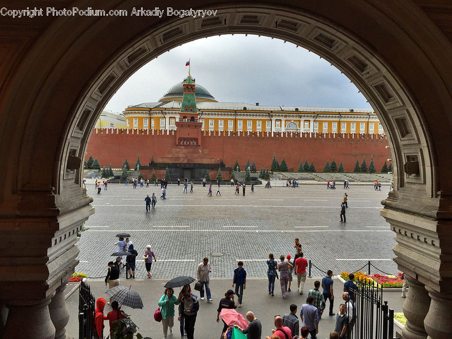 Arch, Architecture, Downtown, Plaza, Town Square, Building, Castle