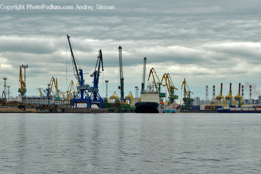 Boat, Watercraft, Dock, Port, Waterfront, Factory, Refinery