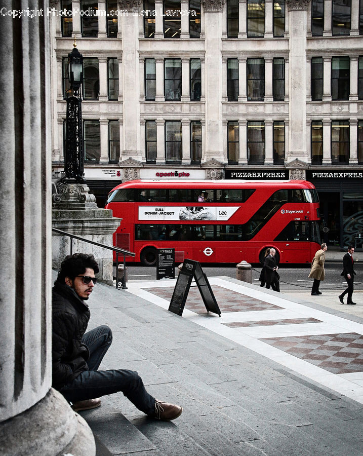 People, Person, Human, Bus, Vehicle, Double Decker Bus, Bench