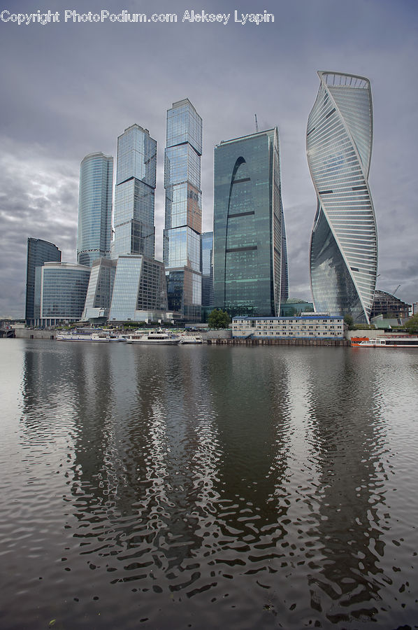Waterfront, Building, City, High Rise, Architecture, Downtown, Skyscraper