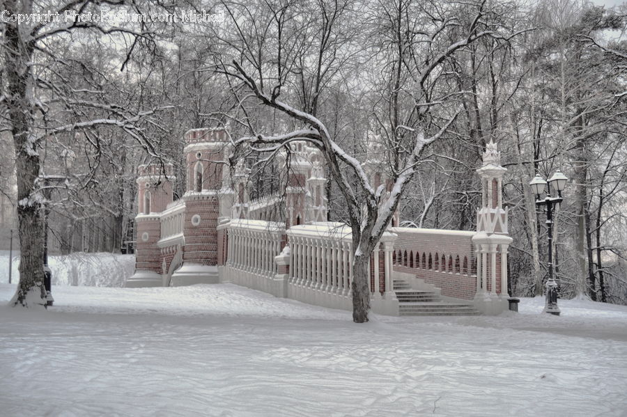 Bench, Ice, Outdoors, Snow, Playground, Architecture, Column