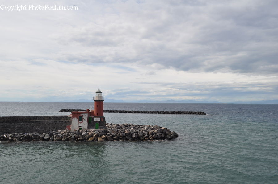 Coast, Outdoors, Sea, Water, Beacon, Building, Lighthouse