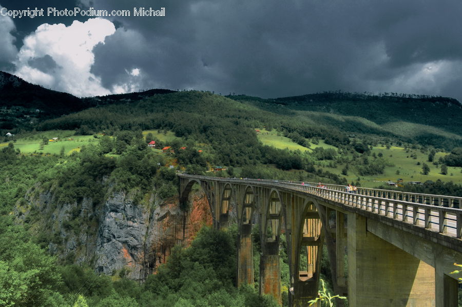 Bridge, Viaduct, Architecture, Housing, Monastery, Landscape, Nature