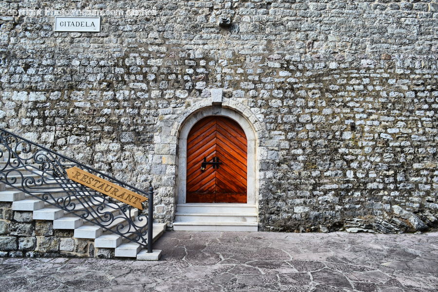 Arch, Cobblestone, Pavement, Walkway, Brick, Arched, Fence