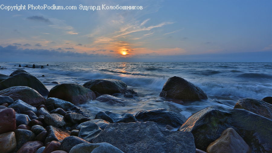 Outdoors, Sea, Sea Waves, Water, Pebble, Ocean, Coast