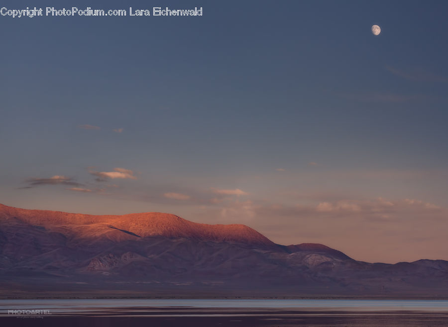 Astronomy, Lunar Eclipse, Night, Mountain, Mountain Range, Outdoors, Desert