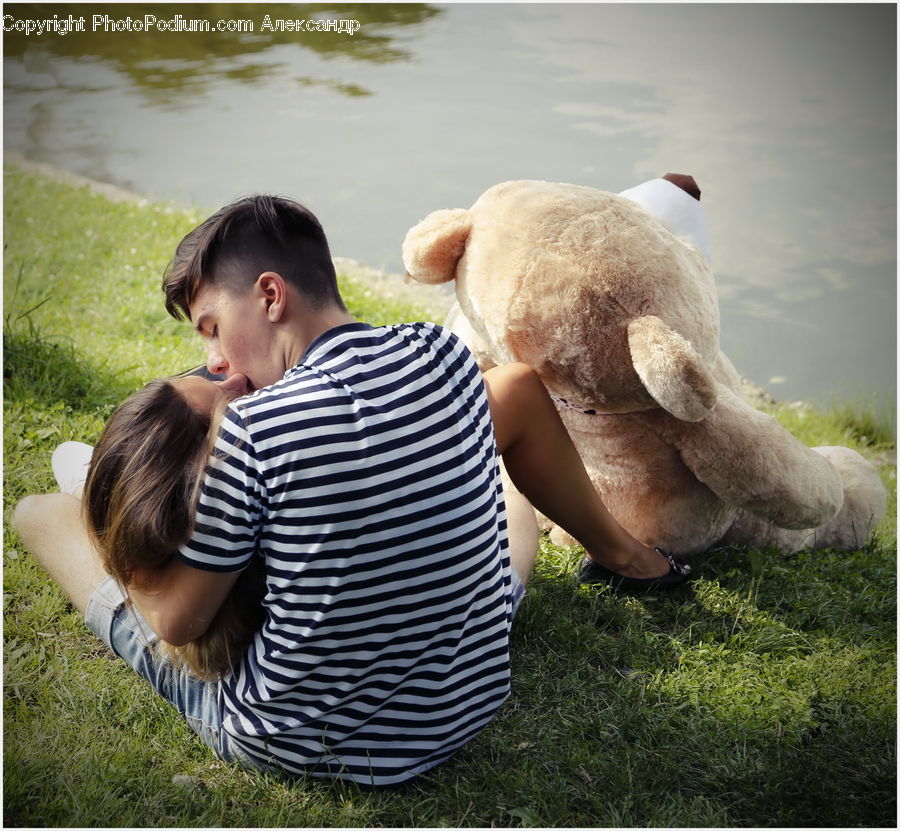 People, Person, Human, Hug, Kiss, Teddy Bear, Toy