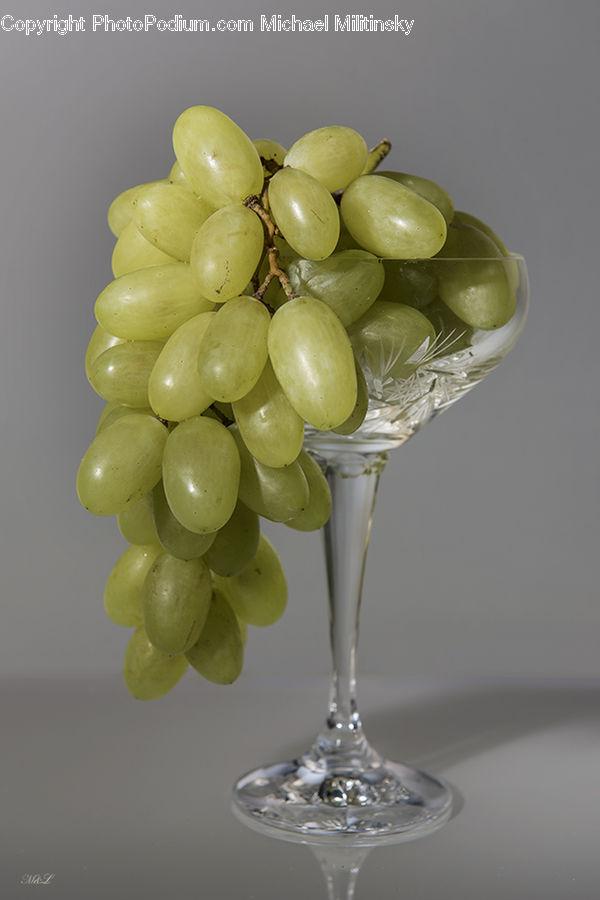 Fruit, Grapes, Glass, Goblet