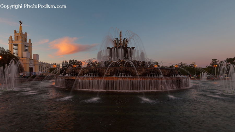 Fountain, Water, Parliament, Outdoors, River, Waterfall, City