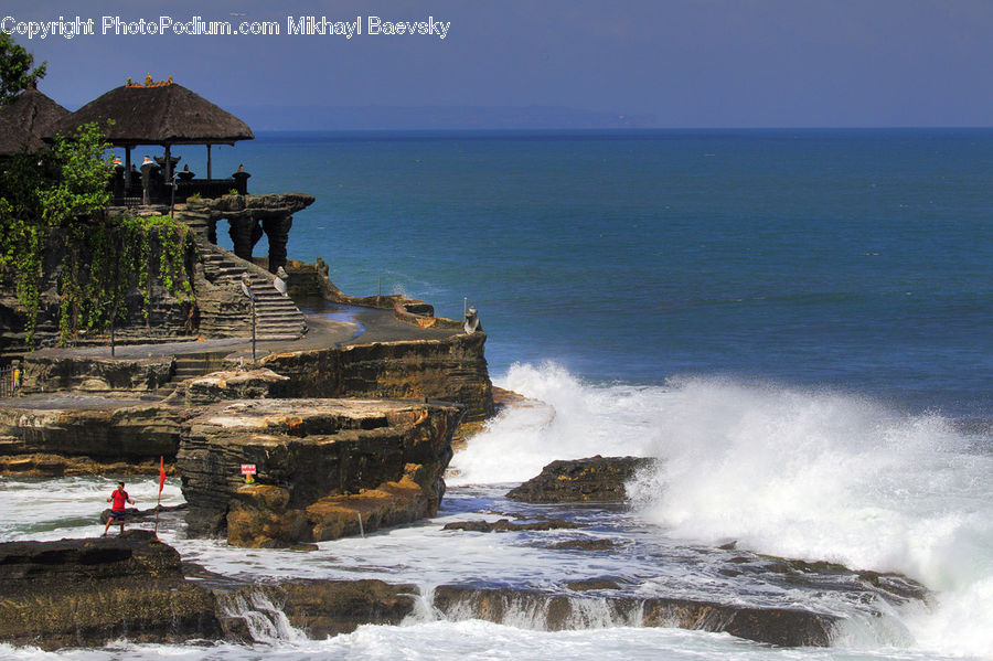 Coast, Outdoors, Sea, Water, Beach, Sea Waves, Cliff