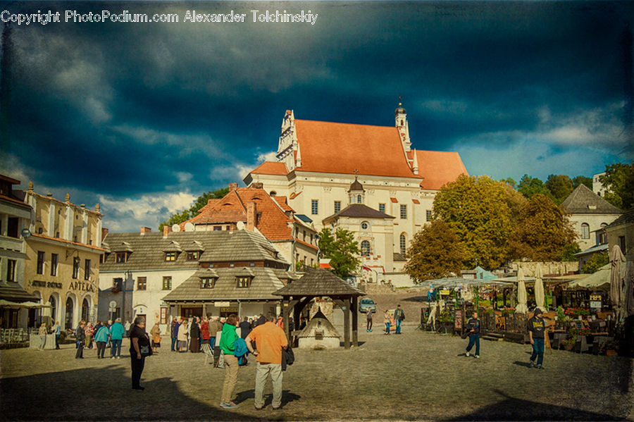 Architecture, Downtown, Plaza, Town Square, Mansion, Town, Housing