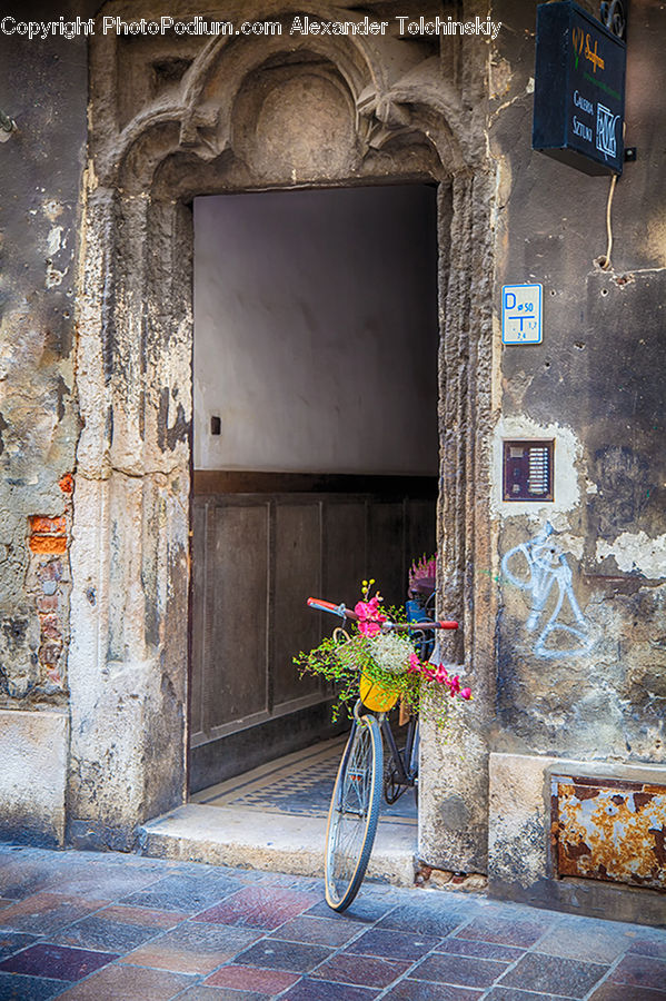 Fireplace, Hearth, Rust, Bicycle, Bike, Vehicle, Cobblestone