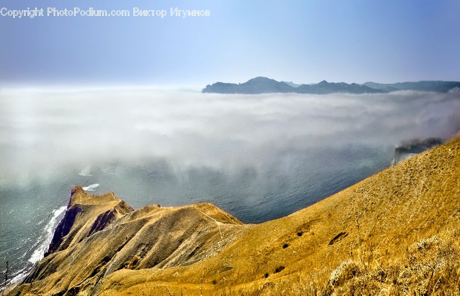 Crest, Mountain, Outdoors, Peak, Alps, Fog, Coast