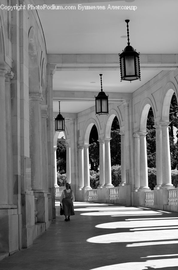 Column, Pillar, Boardwalk, Path, Pavement, Sidewalk, Walkway