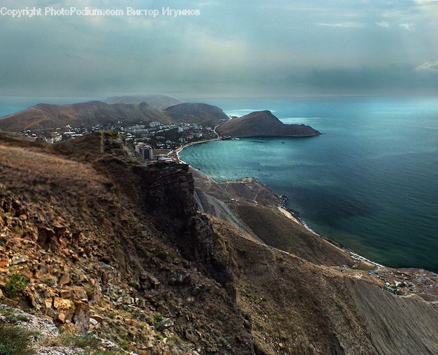 Promontory, Cliff, Outdoors, Coast, Sea, Water, Island