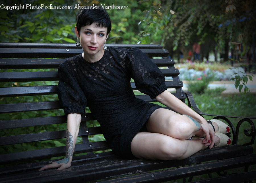 People, Person, Human, Park Bench, Female, Girl, Woman