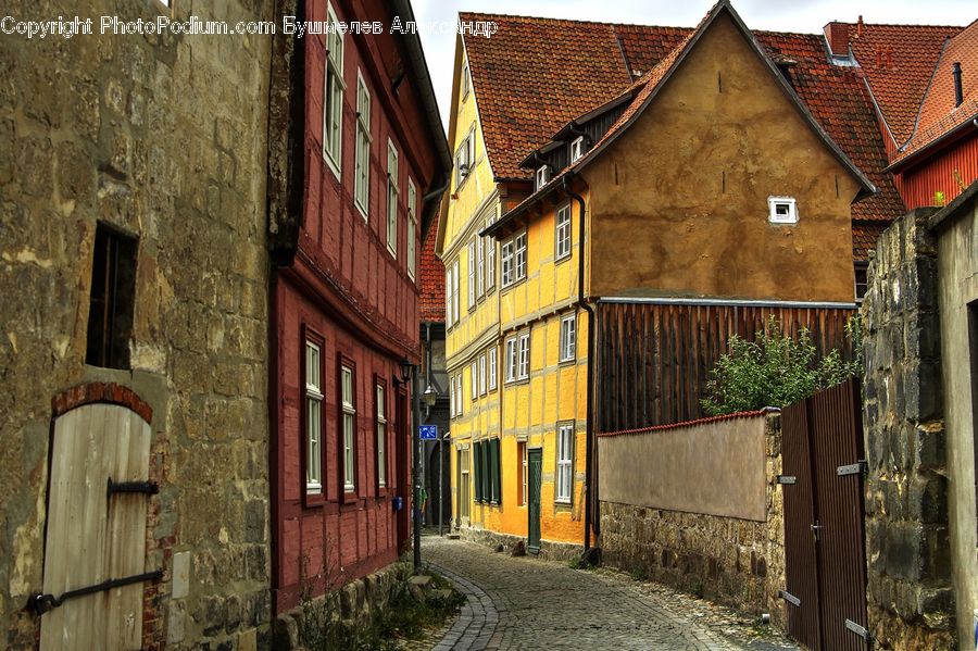 Brick, Alley, Alleyway, Road, Street, Town, Backyard