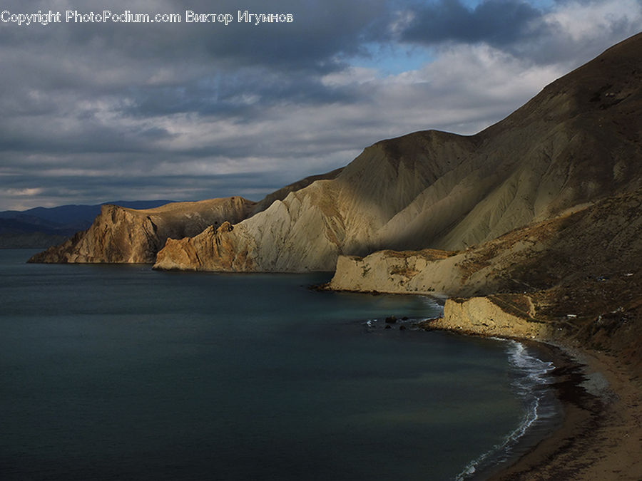 Promontory, Cliff, Outdoors, Coast, Sea, Water, Beach