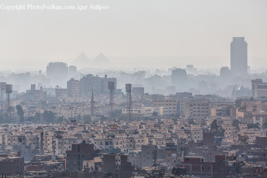 Fog, Pollution, Smog, Smoke, City, Downtown, Aerial View