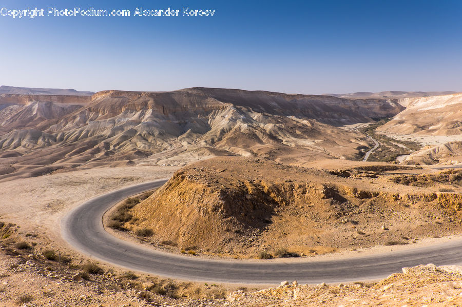 Crater, Desert, Outdoors, Dirt Road, Gravel, Road