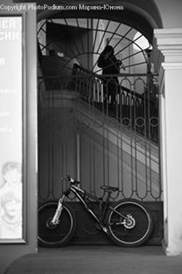 Bicycle, Bike, Vehicle, Balcony, Cyclist, Person, Architecture