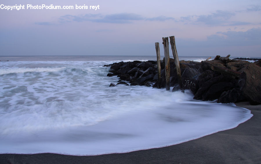 Coast, Outdoors, Sea, Water, Tree Stump, Ocean, Beach