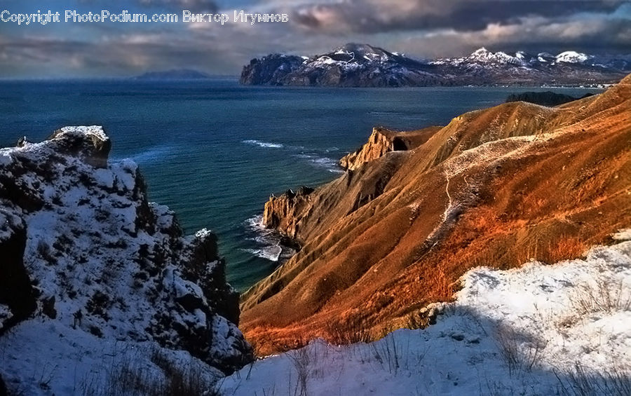 Alps, Crest, Mountain, Peak, Outdoors, Sea, Water