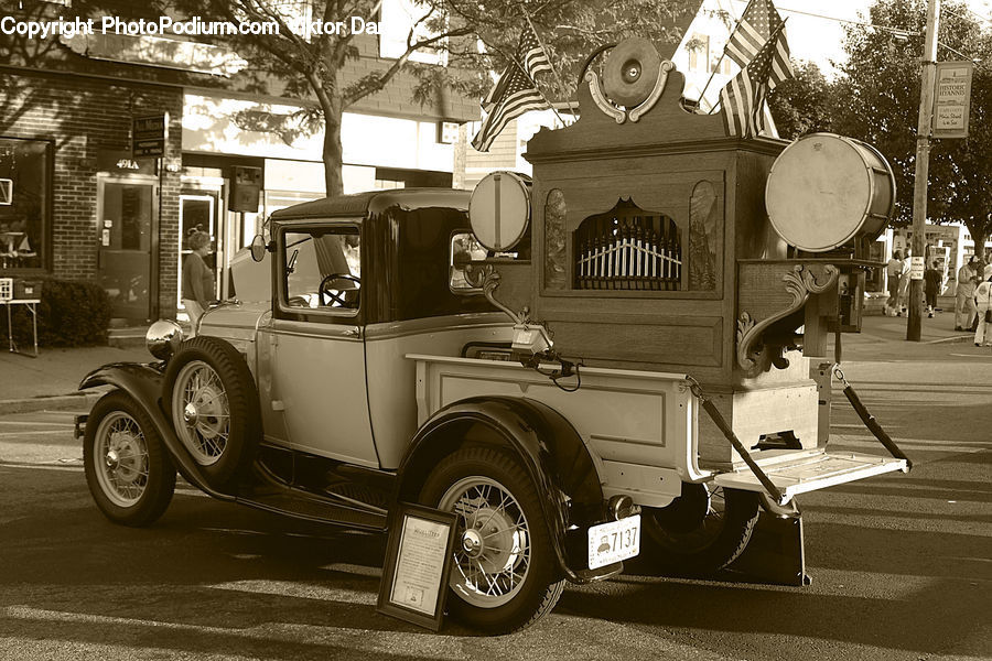 Antique Car, Car, Model T, Vehicle, Fire Truck, Truck, Indoors