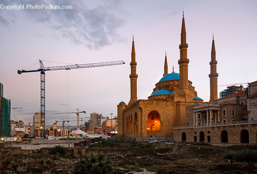 Architecture, Dome, Mosque, Worship, Construction, City, Downtown