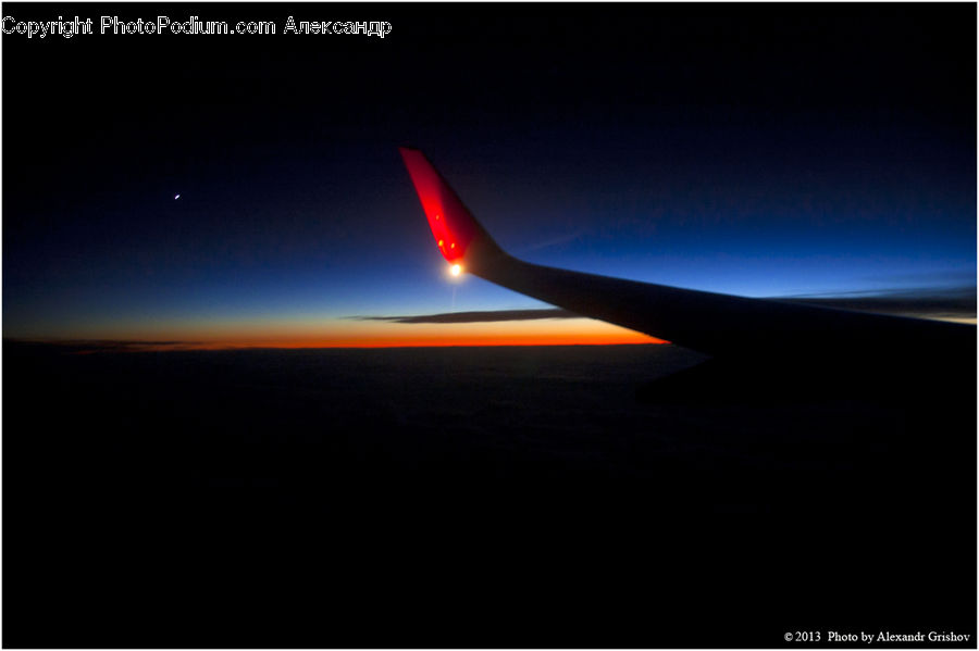 Dawn, Dusk, Sky, Sunrise, Sunset, Aircraft, Airplane