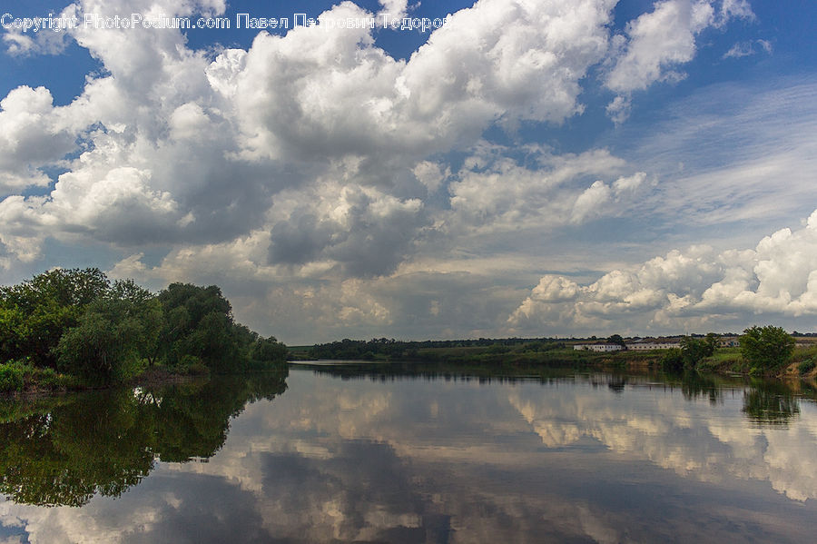 Cloud, Cumulus, Sky, Azure Sky, Outdoors, River, Water