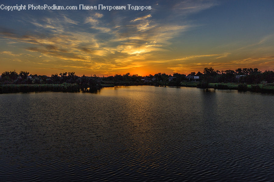 Dawn, Dusk, Red Sky, Sky, Sunrise, Sunset, City