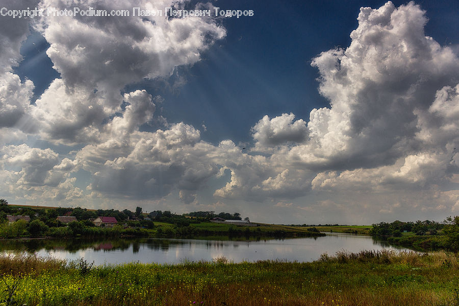 Cloud, Cumulus, Sky, Azure Sky, Outdoors, Land, Marsh