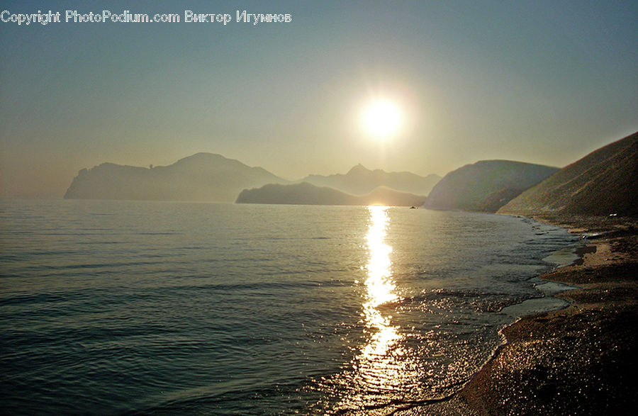 Flare, Light, Sunlight, Coast, Outdoors, Sea, Water