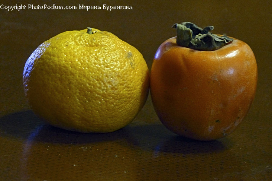 Citrus Fruit, Fruit, Grapefruit, Persimmon, Bowl