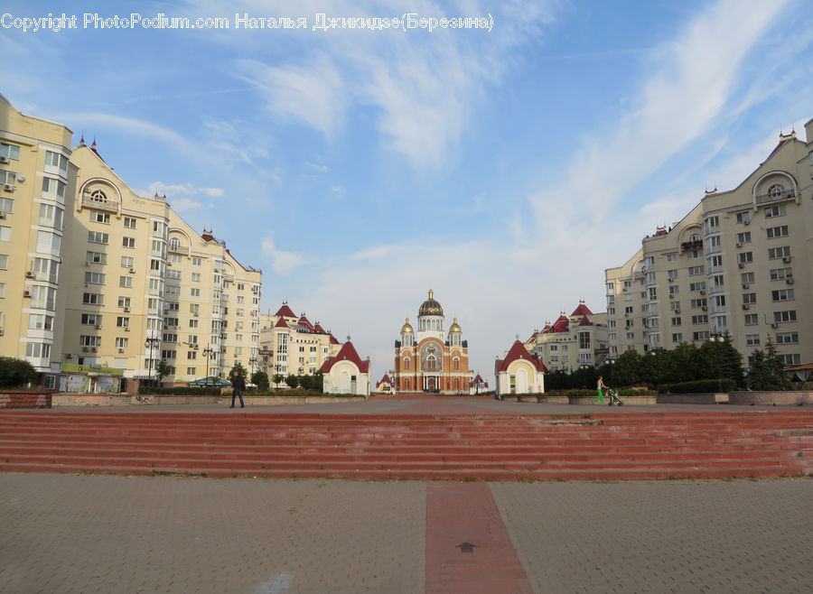 Architecture, Downtown, Plaza, Town Square, Town, Building, Housing