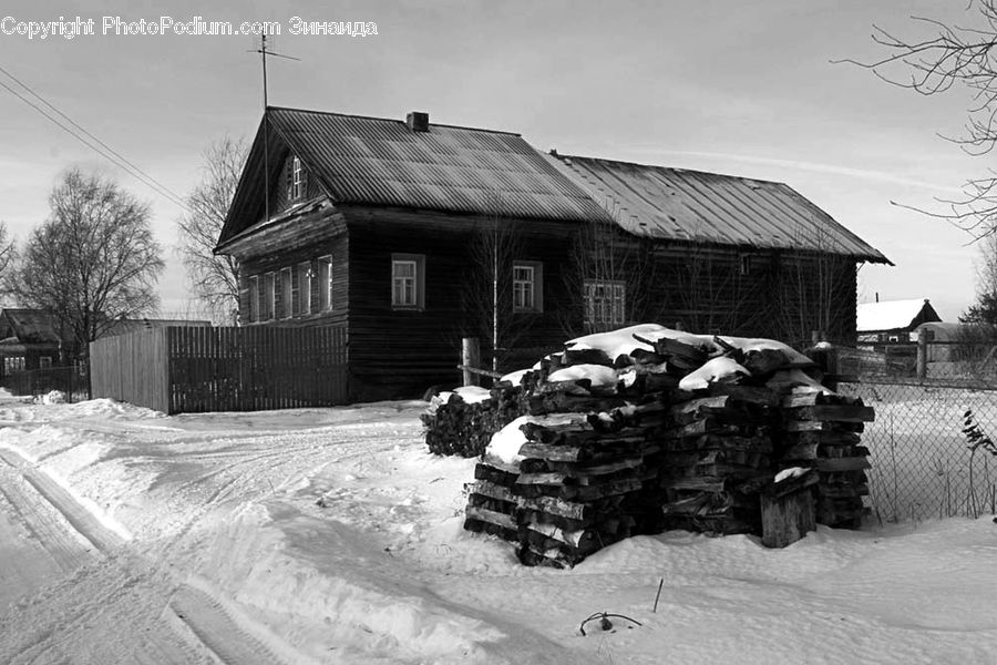 Ice, Outdoors, Snow, Cabin, Hut, Rural, Shack