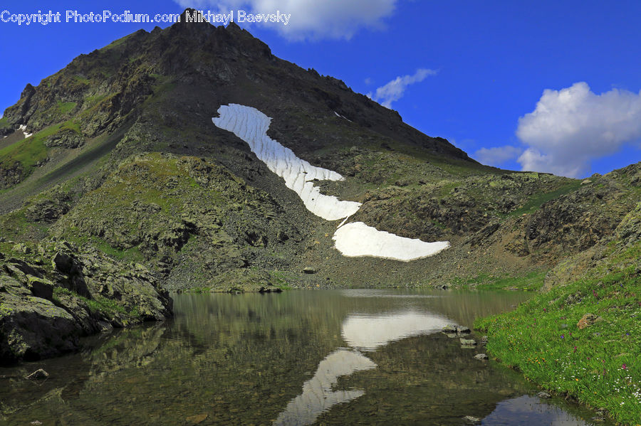 Crest, Mountain, Outdoors, Peak, Pond, Water, Nature