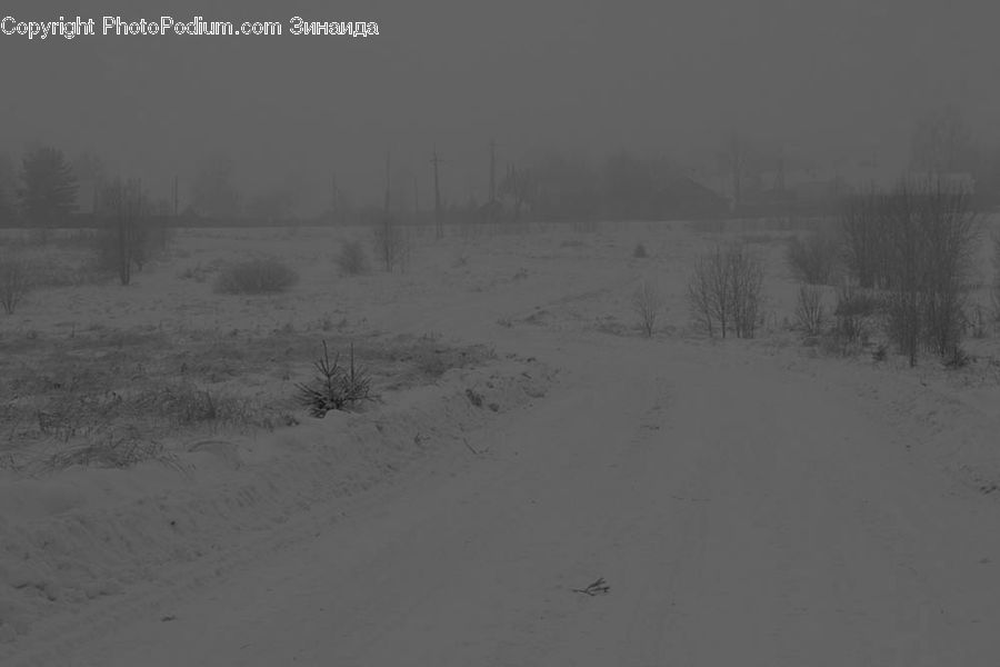 Ice, Outdoors, Snow, Countryside, Ground, Soil, Road