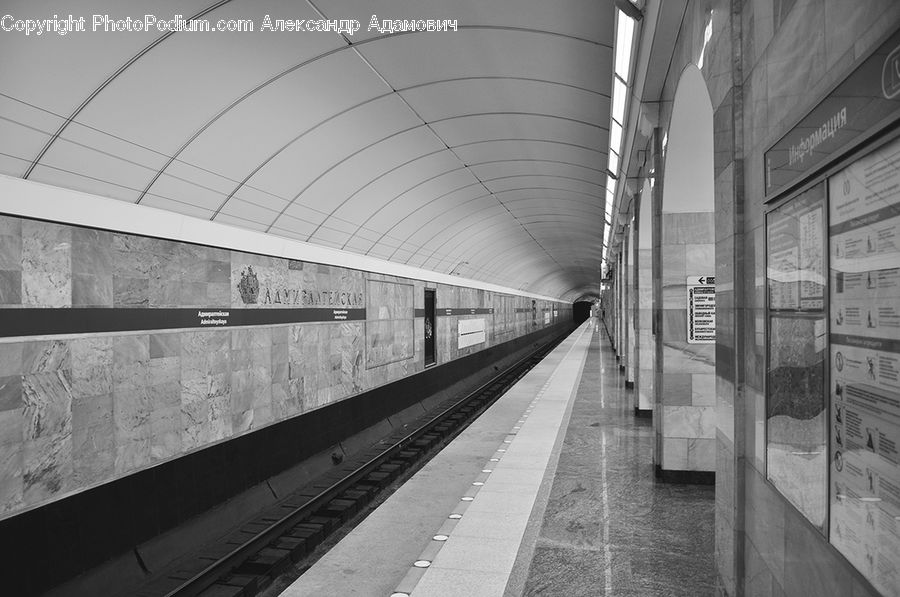 Subway, Train, Train Station, Vehicle, Brick, Tunnel, Alley