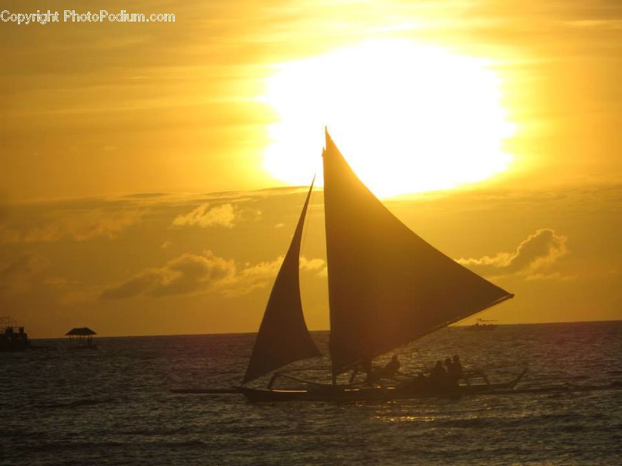 Boat, Dinghy, Sailboat, Vessel, Watercraft, Yacht, Dusk