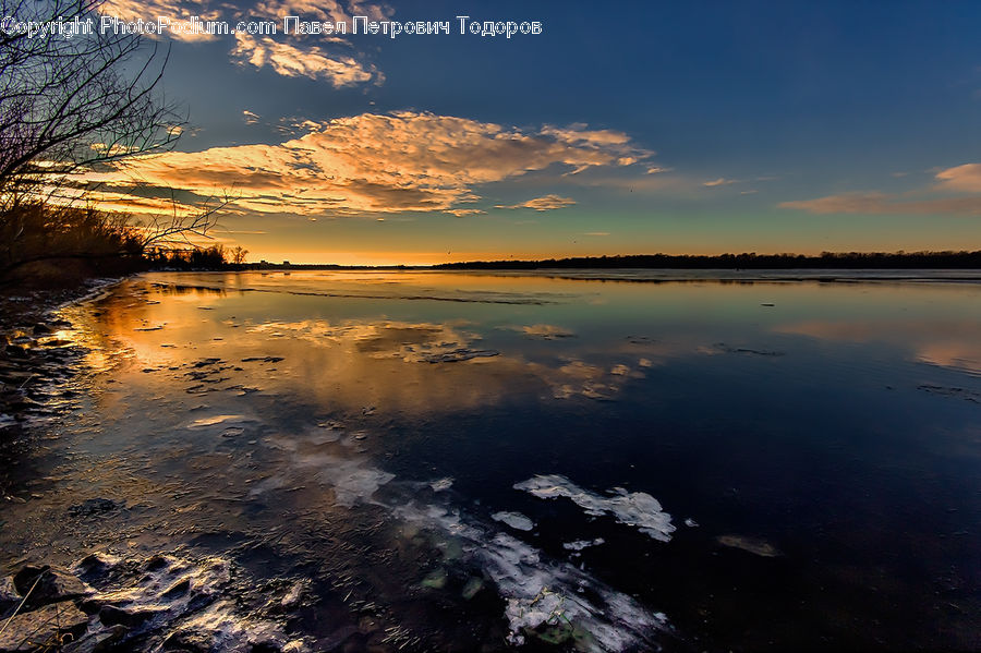 Dawn, Dusk, Sky, Sunrise, Sunset, Lake, Outdoors