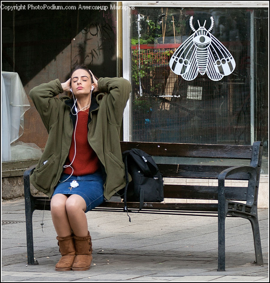 Head, Portrait, Bag, Bench, Logo, Trademark, Chair