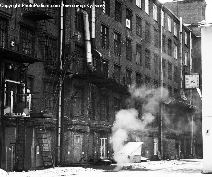 Smoke, City, Downtown, Urban, Neighborhood, Town, Alley