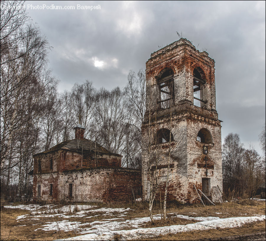 Architecture, Bell Tower, Clock Tower, Tower, Ruins, Housing, Monastery