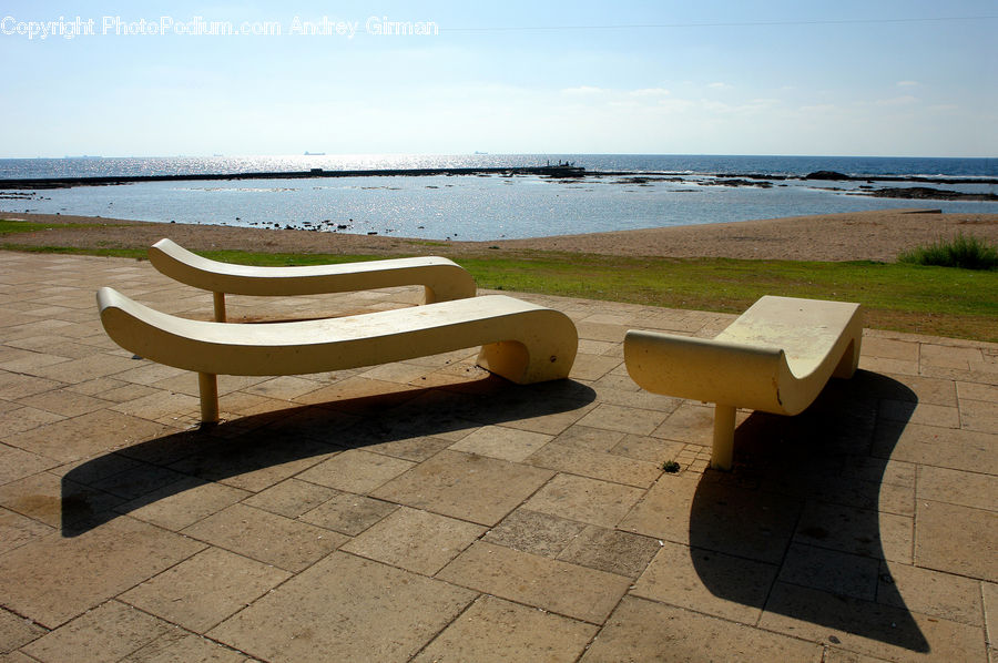 Bench, Park Bench, Flagstone, Furniture, Outdoors, Sand, Soil