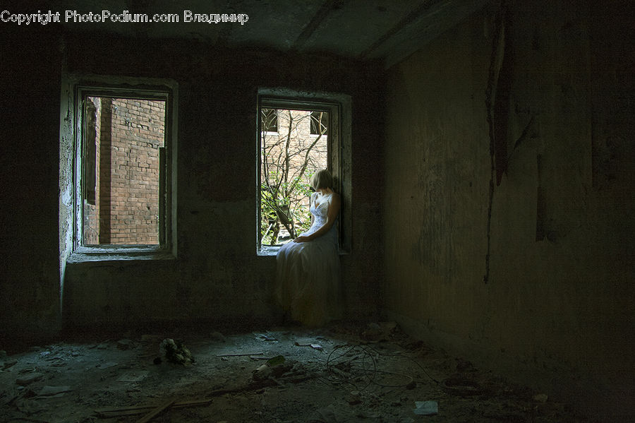 Window, Crypt, Person, Portrait, Rubble, Cobblestone