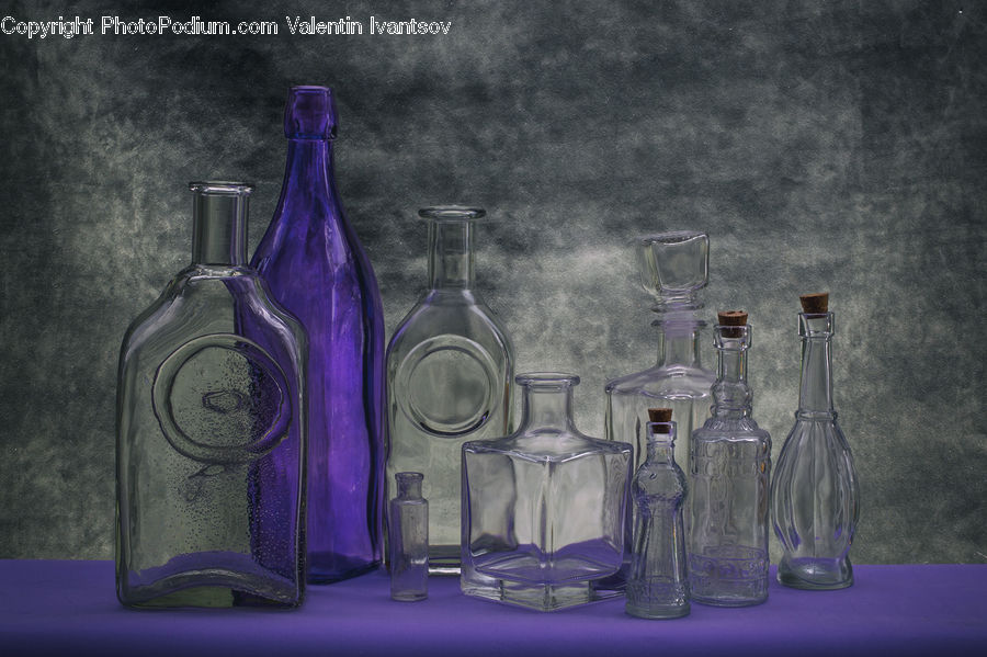 Bottle, Glass, Lab, Hourglass, Jar, Chair, Furniture