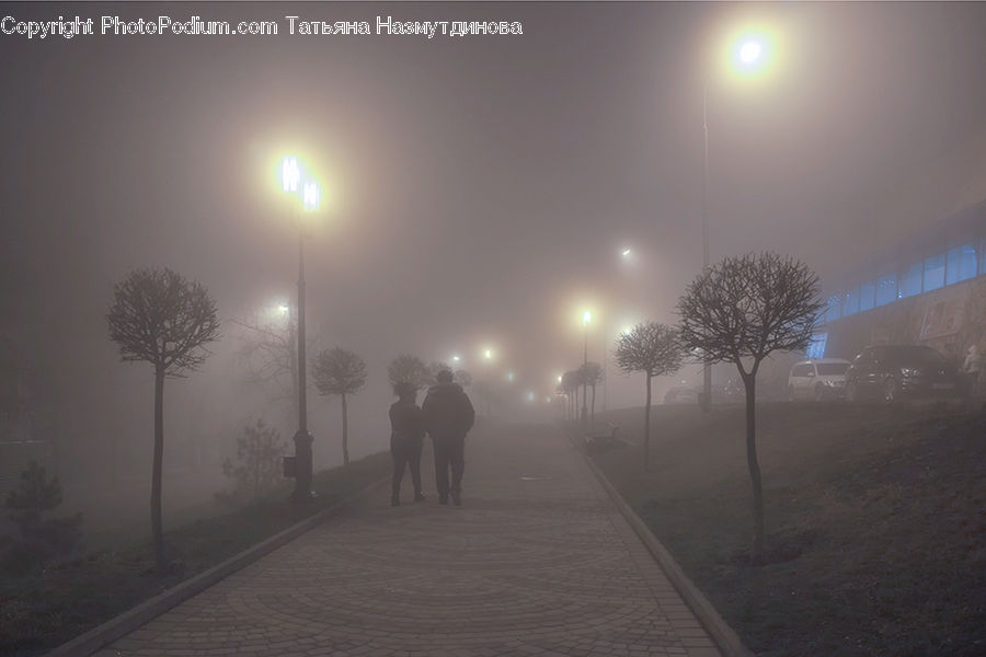 Fog, Mist, Outdoors, Pollution, Smog, Smoke, Cobblestone
