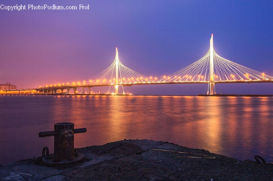 Bridge, Dock, Pier, Dawn, Dusk, Sky, Sunrise